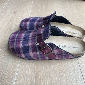 Sundance Catalog Echo Plaid Mules House Slippers Shoes